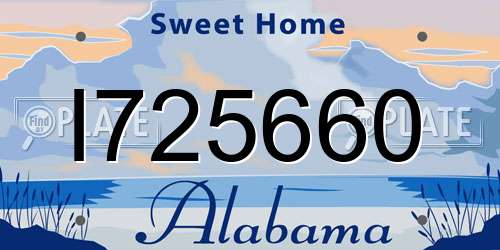 I725660 Alabama License Plate