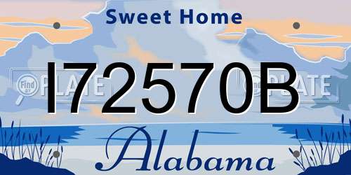 I72570B Alabama License Plate