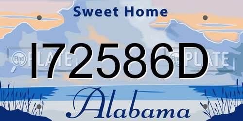 I72586D Alabama License Plate