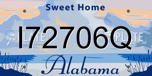 I72706Q Alabama License Plate