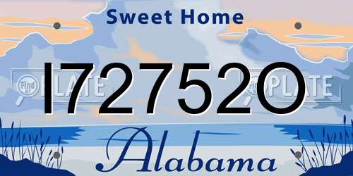 I72752O Alabama License Plate