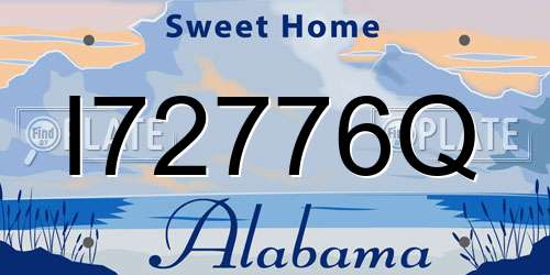 I72776Q Alabama License Plate