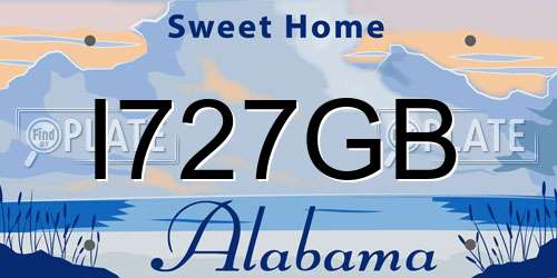 I727GB Alabama License Plate