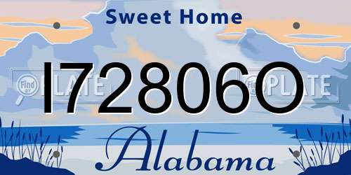 I72806O Alabama License Plate