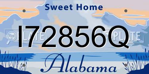 I72856Q Alabama License Plate