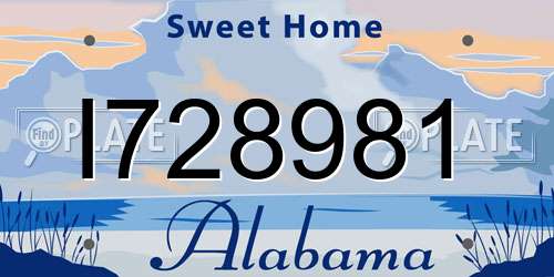 I728981 Alabama License Plate