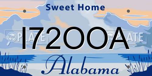 I72OOA Alabama License Plate