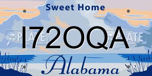 I72OQA Alabama License Plate