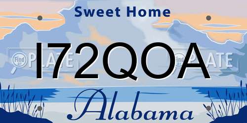 I72QOA Alabama License Plate