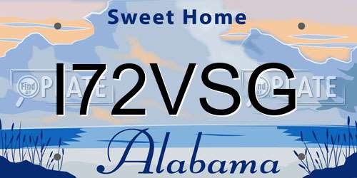 I72VSG Alabama License Plate