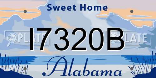 I7320B Alabama License Plate