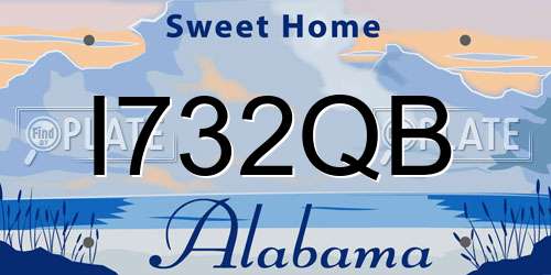 I732QB Alabama License Plate