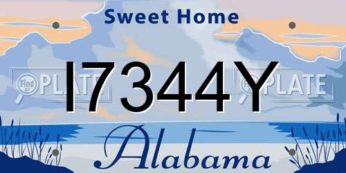 I7344Y Alabama License Plate