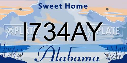 I734AY Alabama License Plate