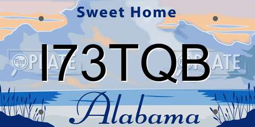 I73TQB Alabama License Plate