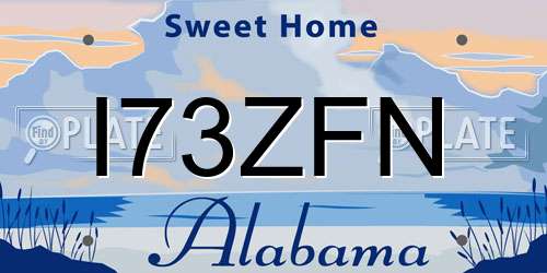 I73ZFN Alabama License Plate