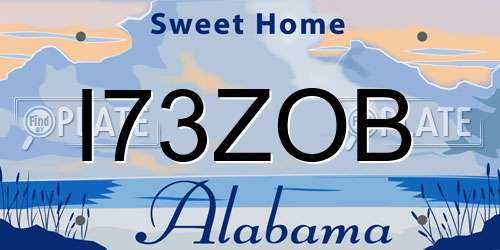 I73ZOB Alabama License Plate