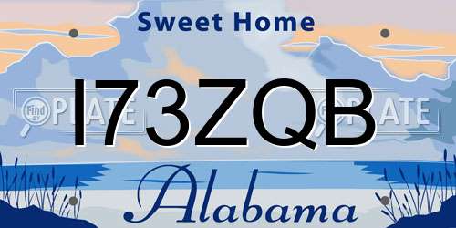 I73ZQB Alabama License Plate