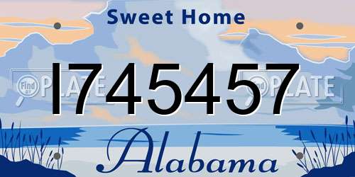 I745457 Alabama License Plate