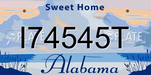 I74545T Alabama License Plate