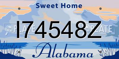 I74548Z Alabama License Plate