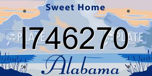 I746270 Alabama License Plate