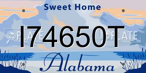 I74650T Alabama License Plate