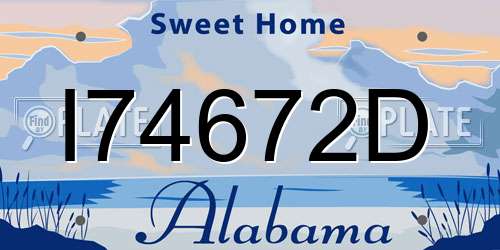 I74672D Alabama License Plate