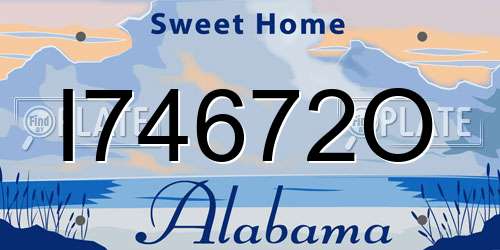 I74672O Alabama License Plate