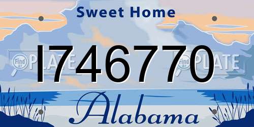 I746770 Alabama License Plate