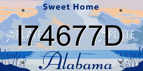 I74677D Alabama License Plate