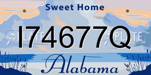 I74677Q Alabama License Plate