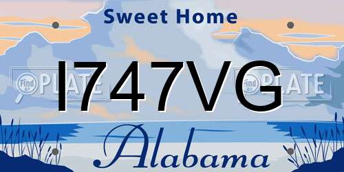 I747VG Alabama License Plate