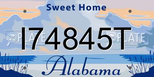 I74845T Alabama License Plate