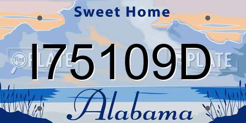 I75109D Alabama License Plate