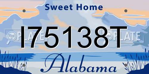 I75138T Alabama License Plate