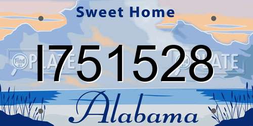I751528 Alabama License Plate