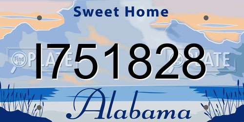 I751828 Alabama License Plate