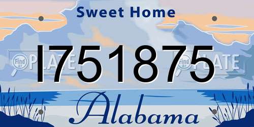I751875 Alabama License Plate