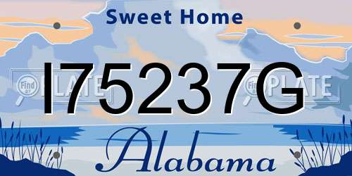 I75237G Alabama License Plate