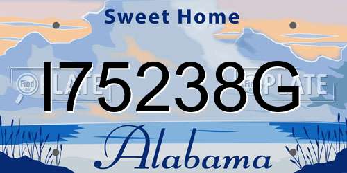 I75238G Alabama License Plate