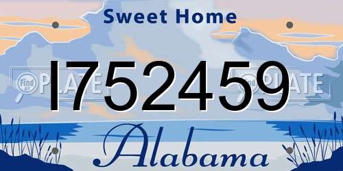 I752459 Alabama License Plate