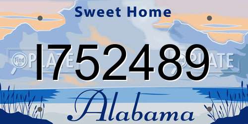 I752489 Alabama License Plate