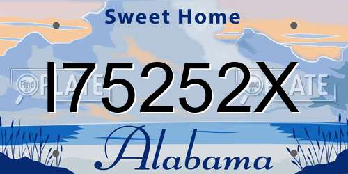 I75252X Alabama License Plate