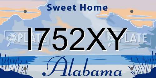 I752XY Alabama License Plate