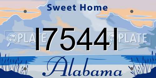 I7544I Alabama License Plate