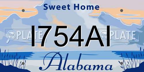 I754AI Alabama License Plate
