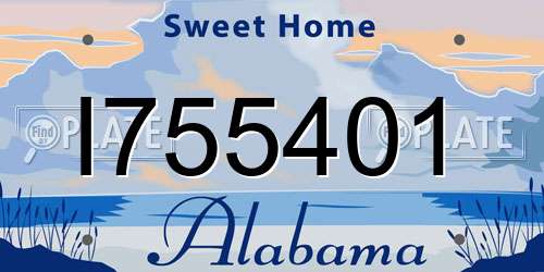 I755401 Alabama License Plate