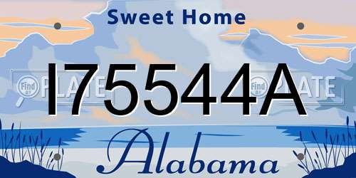 I75544A Alabama License Plate