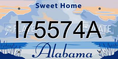 I75574A Alabama License Plate
